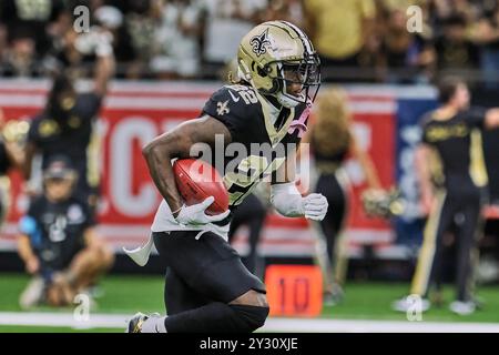New Orleans, Louisiana, USA. September 2024. Rashid Shaheed, der die New Orleans Saints in New Orleans, Louisiana, USA, am 8. September 2024 gegen die Carolina Panthers spielt. Die Saints besiegten die Panthers 47-10. (Kreditbild: © Dan Anderson/ZUMA Press Wire) NUR REDAKTIONELLE VERWENDUNG! Nicht für kommerzielle ZWECKE! Stockfoto