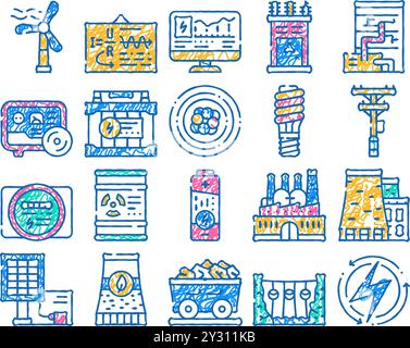 Symbol für Energieerzeugung handgezeichnet Stock Vektor
