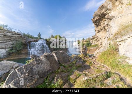 Lundbreck Water Falls in Alberta Canada Stockfoto