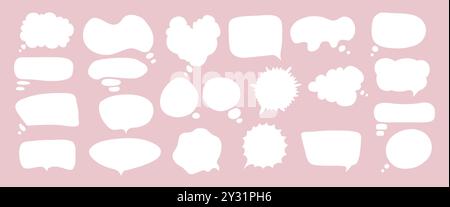 Sprechblasensatz. Sprechblase. Leere weiße Vektor-Sprechblasen. Sprechen Sie Blasentext, Comic Chatbox, Nachrichtenbox. Comic Ballon Wort de Stock Vektor