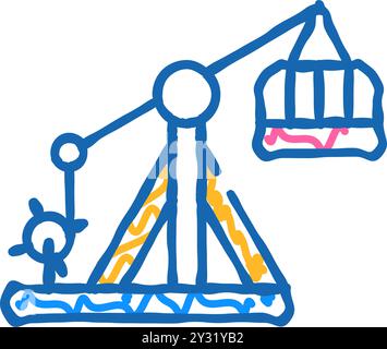 Tollenon alte Waffen Icon Kritzelillustration Stock Vektor