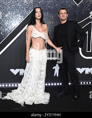 Elmont, USA. September 2024. Katy Perry und Orlando Bloom kamen am 11. September 2024 bei den MTV Video Music Awards 2024 in der UBS Arena in Elmont, New York, an © Tammie Arroyo/AFF-USA.com Credit: AFF/Alamy Live News Stockfoto