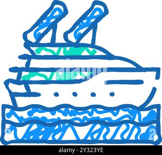 Solarbetriebene Schiff-Icon-Illustration Stock Vektor