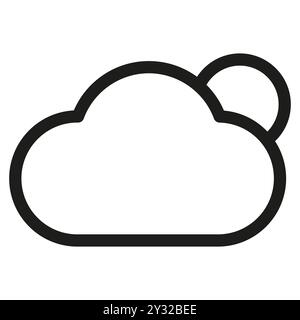 Wolke mit Sonnensymbol. Umriss des Wettersymbols. Minimalistische Vektor-Illustration. Stock Vektor