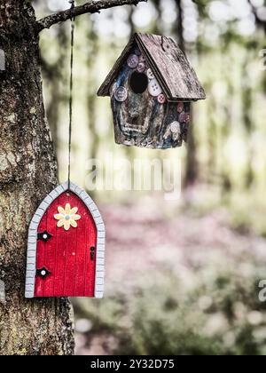 Feentüren im Wald in Oxfordshire. Stockfoto