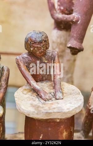 Ägyptisches Museum Kairo, Modell der Brauerei. Die Raster sind auffällig. Stockfoto