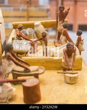 Ägyptisches Museum Kairo, Modell der Brauerei. Die Raster sind auffällig. Stockfoto