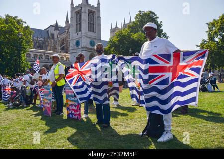 London, Vereinigtes Königreich. September 2021. British Indian Ocean Territory (BIOT) Islanders versammelten sich auf dem Parliament Square während der legislativen Prüfung des Nationality and Borders Bill. Quelle: Vuk Valcic / Alamy Live News Stockfoto