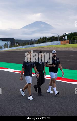 Shizuoka, Japan, 12.09.2024, FARFUS Augusto (BH), Team WRT, BMW M4 GT3, Porträt, LEUNG Darren (gbr), Team WRT, BMW M4 GT3, Porträt, Trackwalk während der 6 Stunden von Fuji 2024, 7. Runde der FIA-Langstrecken-Weltmeisterschaft 2024, vom 13. bis 15. September 2024 auf dem Fuji Speedway in Oyama, Shizuoka, Japan Stockfoto