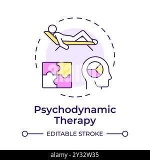 Psychodynamische Therapie Multicolor Concept Icon Stock Vektor