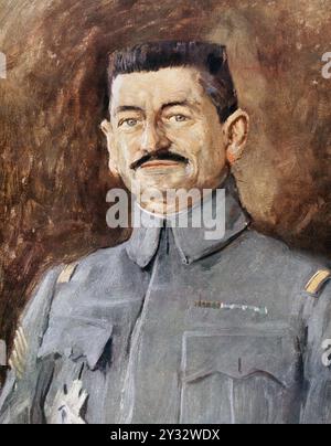 Charles Marie Emmanuel Mangin 1866 bis 1925. Französischer General im Ersten Weltkrieg. Aus L'Illustration, 1917., Historisch, digital restaurierte Reproduktion von einer Vorlage aus dem 19. Jahrhundert, Datum nicht angegeben Stockfoto