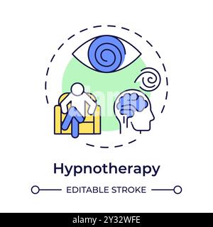 Symbol für das mehrfarbige Konzept der Hypnotherapie Stock Vektor