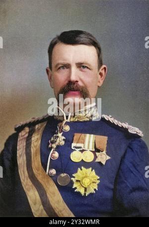 General Sir Charles Warren, 1840 bis 1927. Offizier der britischen Royal Engineers und später Kommissar der London Metropolitan Police. Aus dem Buch South Africa and the Transvaal war von Louis Creswicke, erschienen 1900., Historisch, digital restaurierte Reproduktion von einer Vorlage aus dem 19. Jahrhundert, Datum nicht angegeben Stockfoto