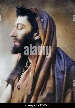 Johnson Forbes-Robertson (1853–1937), englischer Schauspieler und Regisseur. 1913 zum Ritter geschlagen. Hier als Leontes in „das Wintermärchen“ von William Shakespeare. Das Stück wurde 1611 uraufgeführt und war eines der Stücke, die anlässlich der Hochzeit von Prinzessin Elizabeth, der Tochter von Jakob I. von England, mit dem Kurfürsten von der Pfalz geschrieben wurden., Historisch, digital restaurierte Reproduktion von einer Vorlage aus dem 19. Jahrhundert, Datum nicht angegeben Stockfoto