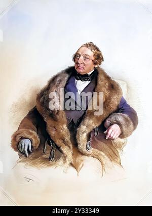 Heinrich Johann Immanuel Anschütz (geb. 8. Februar 1785 in Luckau, gest. 29. Dezember 1865 in Wien) war ein deutsch-österreichischer Schauspieler, Historisch, digital restaurierte Reproduktion von einer Vorlage aus dem 19. Jahrhundert, Datum nicht angegeben Stockfoto