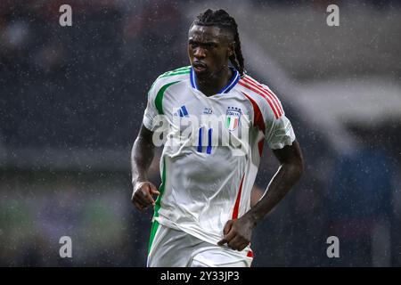 Budapest, Ungarn. September 2024. Moise Kean aus Italien während des Spiels der UEFA Nations League in der Bozsik Arena in Budapest. Der Bildnachweis sollte lauten: Jonathan Moscrop/Sportimage Credit: Sportimage Ltd/Alamy Live News Stockfoto