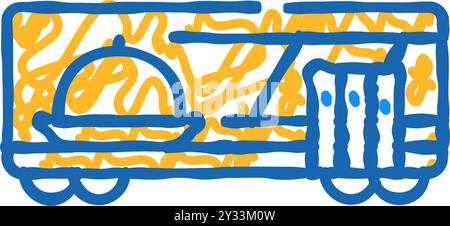 Illustration der Ikone des Wagon-Restaurants Stock Vektor