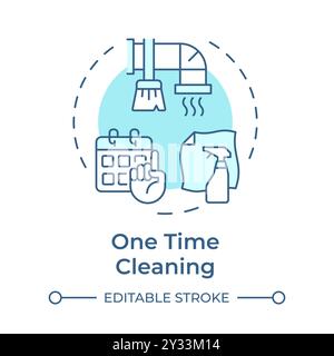 Symbol für einmaliges Reinigen in sanftem Blau Stock Vektor