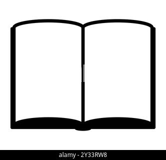 Buch - Schwarzweiß einfaches Symbol Symbol des offenen Buches, Vektorillustration isoliert auf weiß Stock Vektor