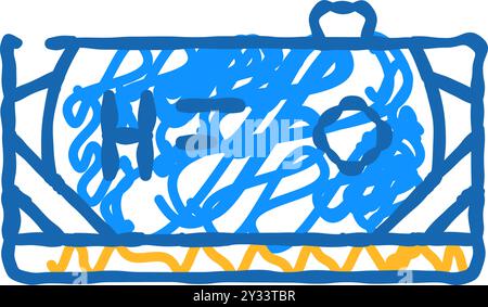Illustration des Wasserstoff-Symbols im Transporttank Stock Vektor
