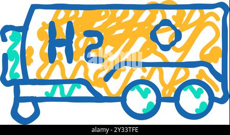Wasserstofftank-Symbol-Kritzelillustration Stock Vektor