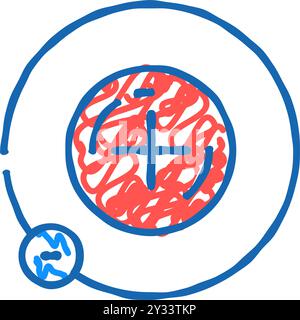 atom Wasserstoff Icon Doodle Illustration Stock Vektor