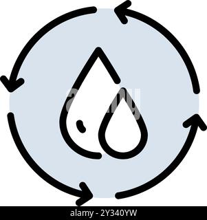 Symbol für Flüssigkeitstropfen. Logo in Wassertropfen. Einfaches Stilschild für mobiles Konzept und Webdesign. Tropfen des Wassers Vektorsymbol. Symbol, Logo-Abbildung. Stock Vektor