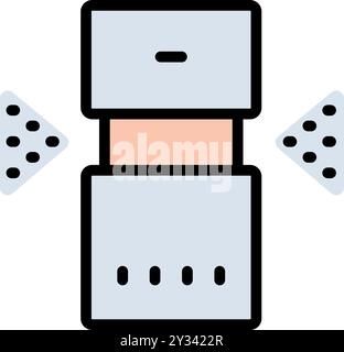 Farbsymbol des Befeuchtergeräts. Elektronisches Gerät Luftreiniger Concept Flat Piktogramm. Illustration Zur Lüftungstechnik. Einfacher Vektor Isoliert Auf Stock Vektor
