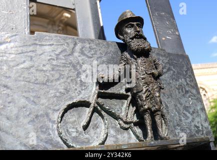 Tivadar Herzl, eine Bronzestatue des ungarischen ukrainischen Bildhauers Mihaly Kolodko, Budapest, Ungarn Stockfoto