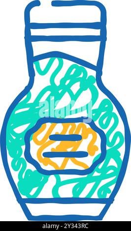 Verpackung Wasabi Icon Doodle Illustration Stock Vektor