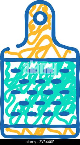 reibe Küchenutensil Icon Kritzelillustration Stock Vektor