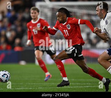 LUTON, ENGLAND - 9. SEPTEMBER: Thierno Ballo von Österreich während des U21-Freundschaftsspiels zwischen England und Österreich in der Kenilworth Road On Stockfoto