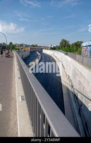 Baustelle Ausbau BAB A100, 16. Bauabschnitt, Höhe Dieselstraße, Berlin-Treptow, Baustelle Ausbau BAB A100, 16. Bauabschnitt, Höhe Dieselstraße, Berlin-Treptow, *** Baustelle zur Erweiterung der BAB A100, Bauabschnitt 16, Dieselstraße, Berlin Treptow, Baustelle zur Erweiterung der BAB A100, Bauabschnitt 16, Dieselstraße, Berlin Treptow, Stockfoto