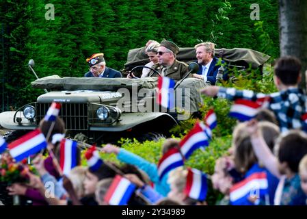 Mesh, Niederlande, 2024 2011-09-12 14:11:21 MESH, 12-09-2024, Gemeinde Eijsden-Margraten König Willem Alexander und Königin Máxima in Mesch, Gemeinde Eijsden-Margraten für den nationalen Beginn der Feier von 80 Jahren Freiheit. FOTO: NLBeeld/Patrick van EmstIn dem Foto: NL Beeld / Patrick van EMST Stockfoto