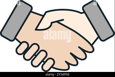 Zwei Geschäftsleute schütteln die Hand, nachdem sie eine Einigung erzielt haben Stock Vektor