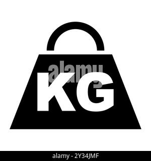 Symbol „Gewicht“. Kg Glocke Logo. Kettlebell, schweres Schild. Eiserne Kurzhantel Sumbol in Vektorflacher 10 EPS. Symbol für Kilogramm-Gewicht. Symbol für KG-Gewicht oder Gewichtskonzept. Stock Vektor