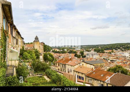 Landschaft mit Altstadt, Bar-le-Duc, Maas, Lothringen, Frankreich, Europa Stockfoto