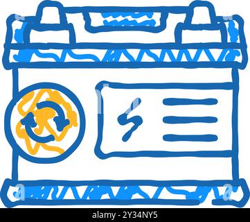 Illustration der Kritzelei des Batteriesymbols Stock Vektor