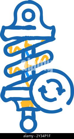 Abbildung: Ersetzen des Symbols für Stoßdämpfer Stock Vektor