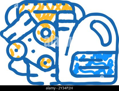 Abbildung: Motoröl-Symbol mit Kritzelung Stock Vektor