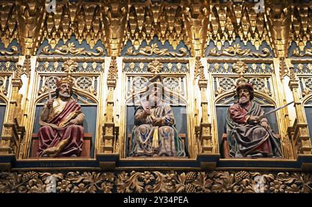 Königliche Figuren im Saal der Könige oder Saal der Parlamente in Alcazar, Segovia, Provinz Segovia, Kastilien und Leon, Spanien, Europa Stockfoto