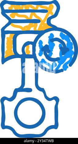 Abbildung zum Ersetzen des Kolbensymbols Stock Vektor