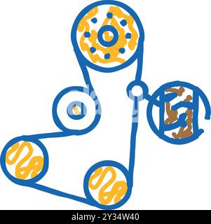 Abbildung: Symbol für Austausch des Zahnriemens Stock Vektor