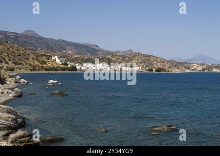 INSEL KRETA, GRIECHENLAND. Strand zwischen Myrtos und Tertsa Dörfern, auf der Stockfoto