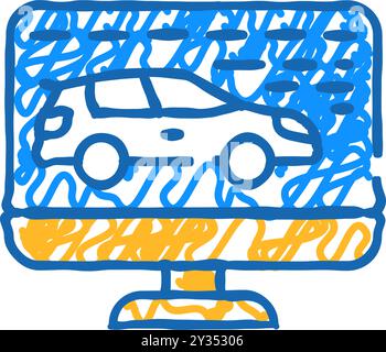 Computerdiagnostik von Autosymboldarstellungen Stock Vektor