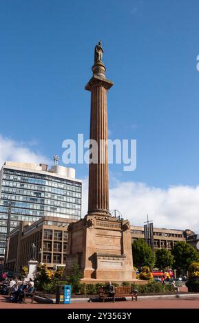 Das Walter Scott Memorial am George Square, Glasgow Stockfoto