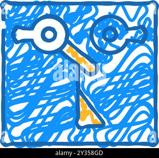 Abbildung des Symbols für den Flüssigkeitsfluss-Schalter Stock Vektor