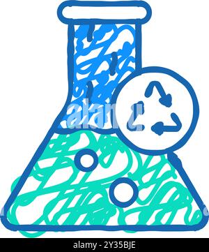 Illustration des Symbols „Chemieverschwendung“ Stock Vektor