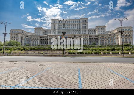 Palast des Parlaments (Rumänisch Palatul Parlamentului), auch bekannt als Haus der Republik (Casa Republicii) oder Volkspalac Stockfoto