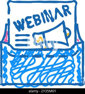 Werben Sie für die Illustration des Webinar-Symbols Stock Vektor